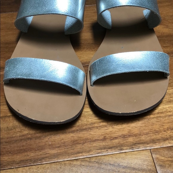 Silver strapped J. Crew sandals 8 - Picture 4 of 6